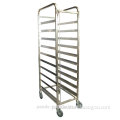 Commercial stainless steel mobile bakery trolley